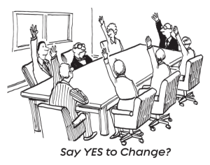 say yes to change cartoon graphic